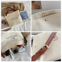 Snoopy Canvas Diagonal Cross Bag Youth Fashion Casual Version Ladies Large Capacity Shoulder Bag Solid Color Women Messenger Bag 6
