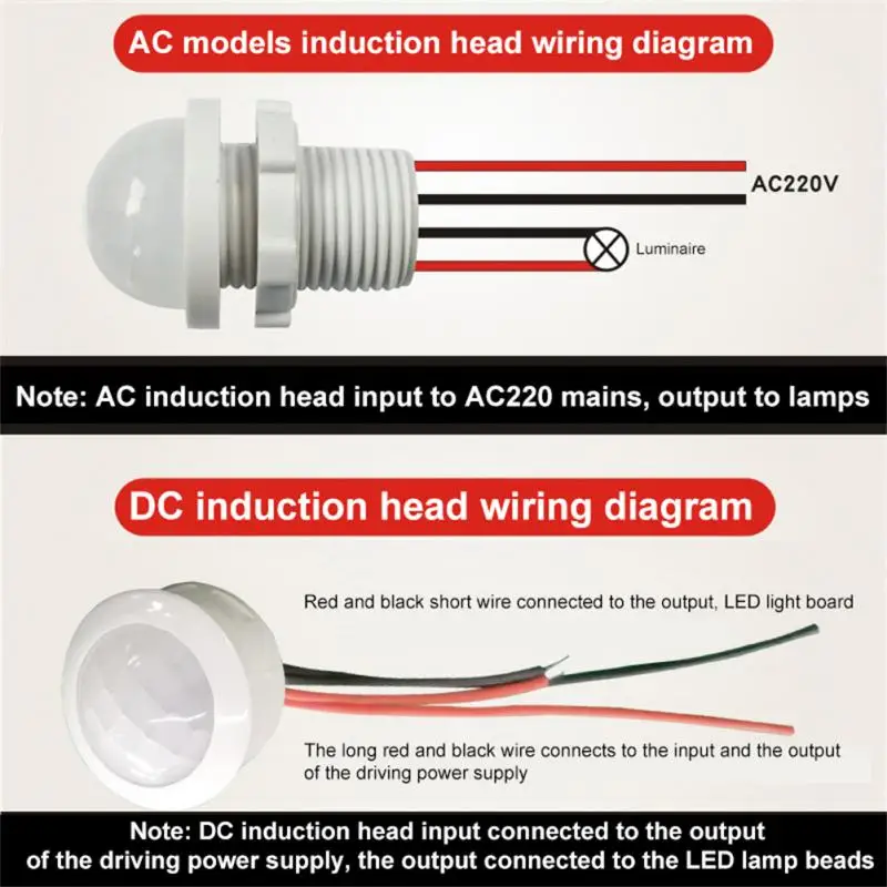 Body Motion Sensor Abs Easy To Install High Sensitivity Universal Wiring Adjustable