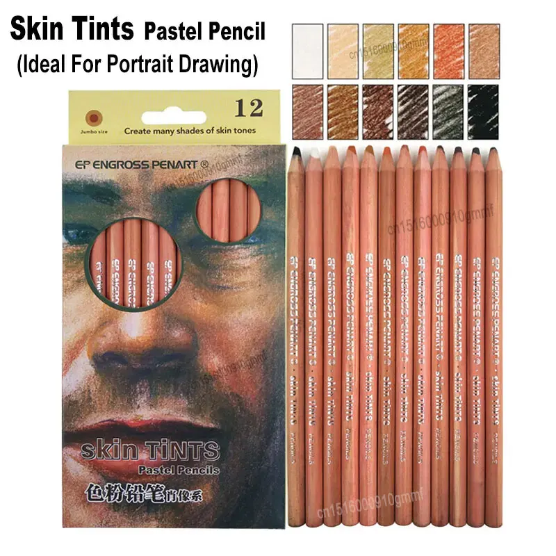 Crayonspastelsdouxprofessionnelsenboisnoyaudeplombpeau