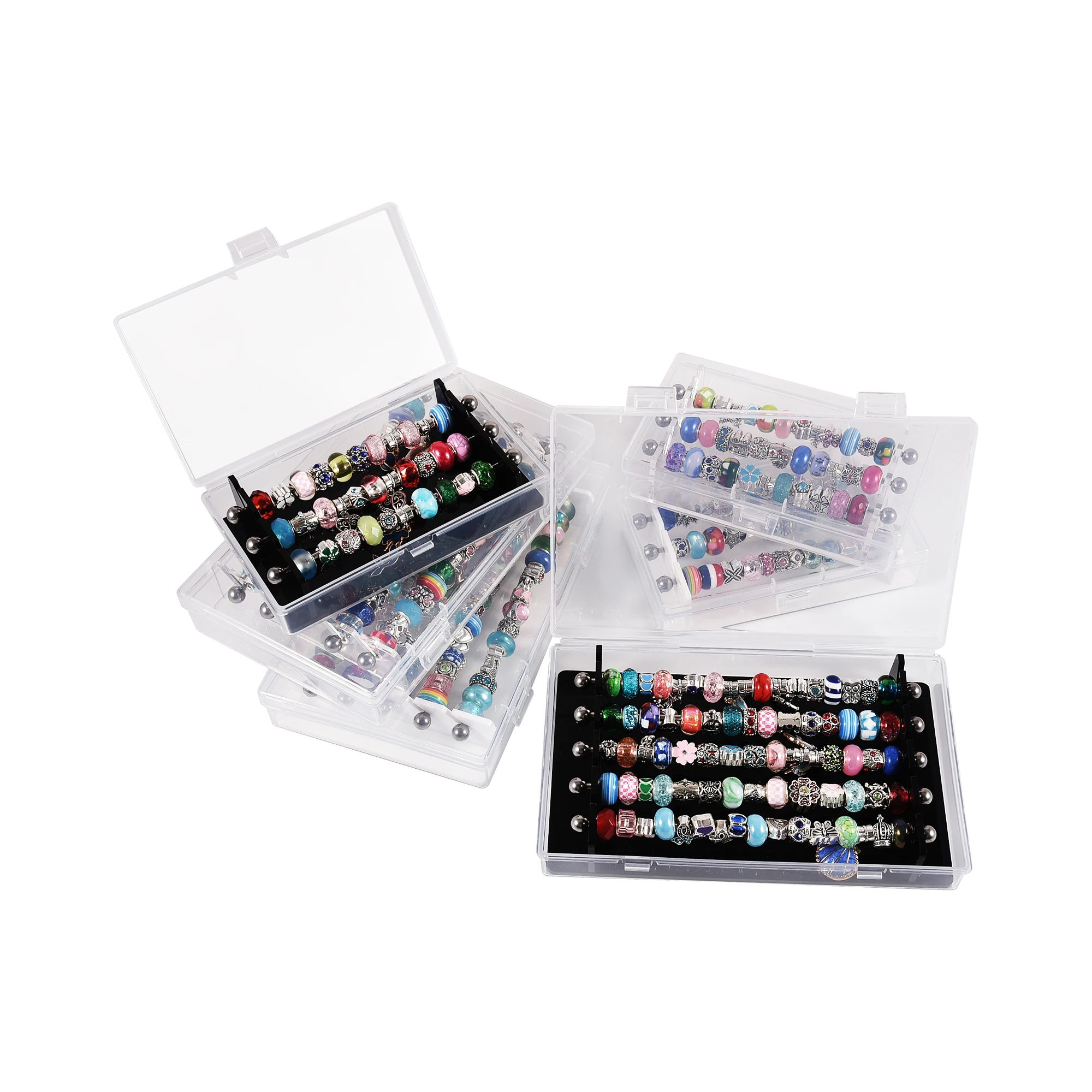 Acrylic Troll Beads Display Storage Box Rondelles Charms Bracelet