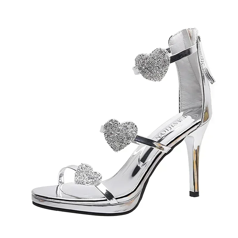 thumbnail image 1 of Zapatos de mujer de alta calidad con cremallera trasera, sandalias nuevas de 2024, zapatos de fiesta con punta abierta, zapatos de tacón de aguja para mujer, 1 of 5