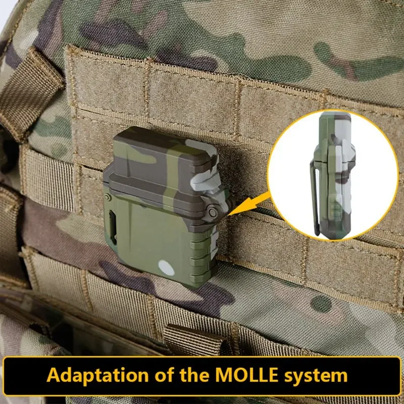 Tactical Molle Lighter Storage Case Universal Portable Box Container Camping Lighter Storage Box Travel Hiking Outdoor EDC Tools