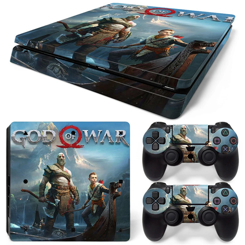 God of War PS4 Slim Skin Sticker Decal Cover for ps4 slim Console and 2 Controllers skin Vinyl slim sticker Decal 