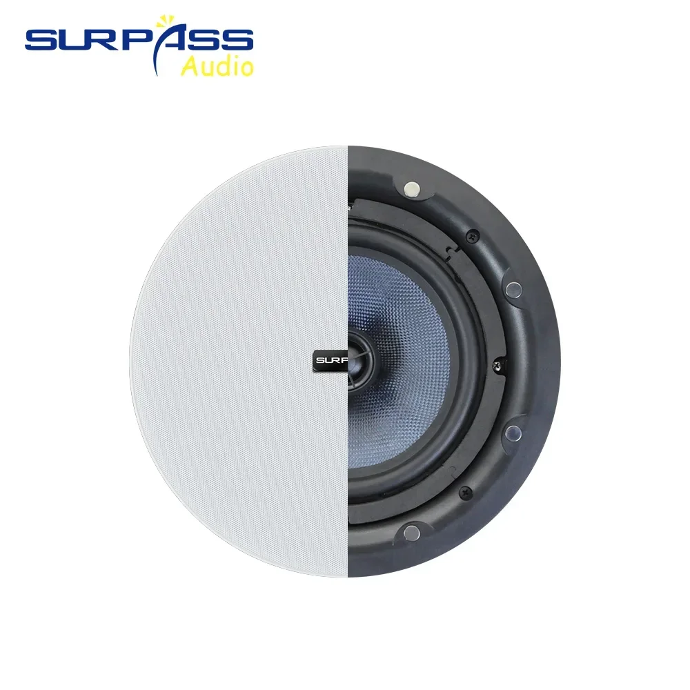 8 Inch 50W Frameless Coxial Ceiling Speaker Magnetic Grill Flush Mount Passive Roof Music Loudspeaker Indoor wall ceiling speaker