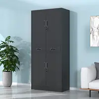 Metal Storage Cabinet with Locking Doors and Adjustable Shelves, Lockable Storage Cabinets with Drawers for Home Office Garage 2