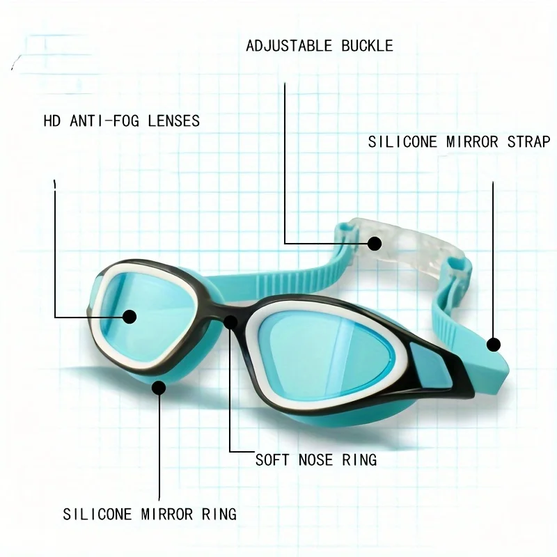 Swimming Goggles High Definition Goggles Large Frame Training Equipment Swim Men Adult