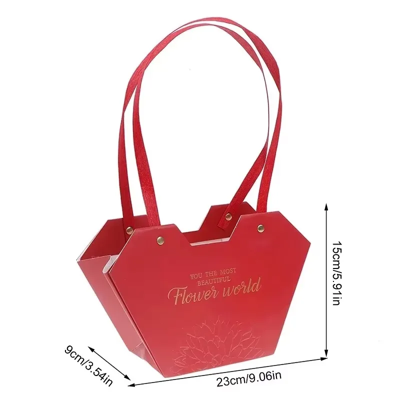 Organza Gift Bags Party Gift Bags Flower Bags 1/4/8/16PCS Foldable Carton Flower Basket Gift Bag