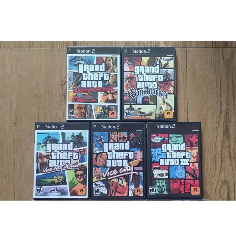 

PS2 Copy Game Disc GTA Series With Manual Unlock Console Station 2 Retro Optical Driver Video Game Machine parts