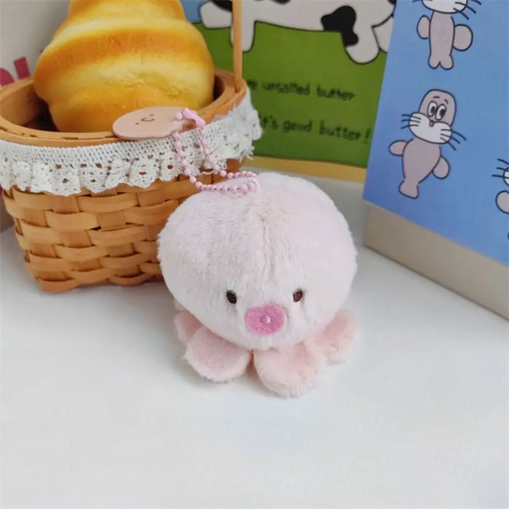 Kawaii Plush Marine Organisms Key Chain Crab Ray Fish Plush Doll Keychain Toys Charms Funny Fish Pendant Couple 3
