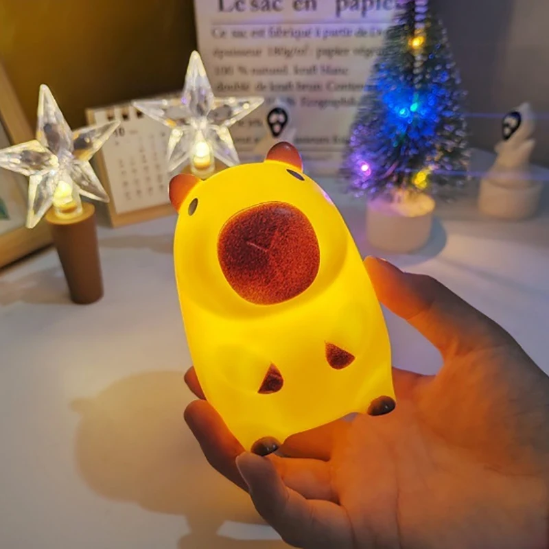 Cute Capybara Night Light Children's Silicone Nightlight Gift USB Rechargeable Animal Touch Bedside Sleep Lamp Decoration led night light night light led night lamp