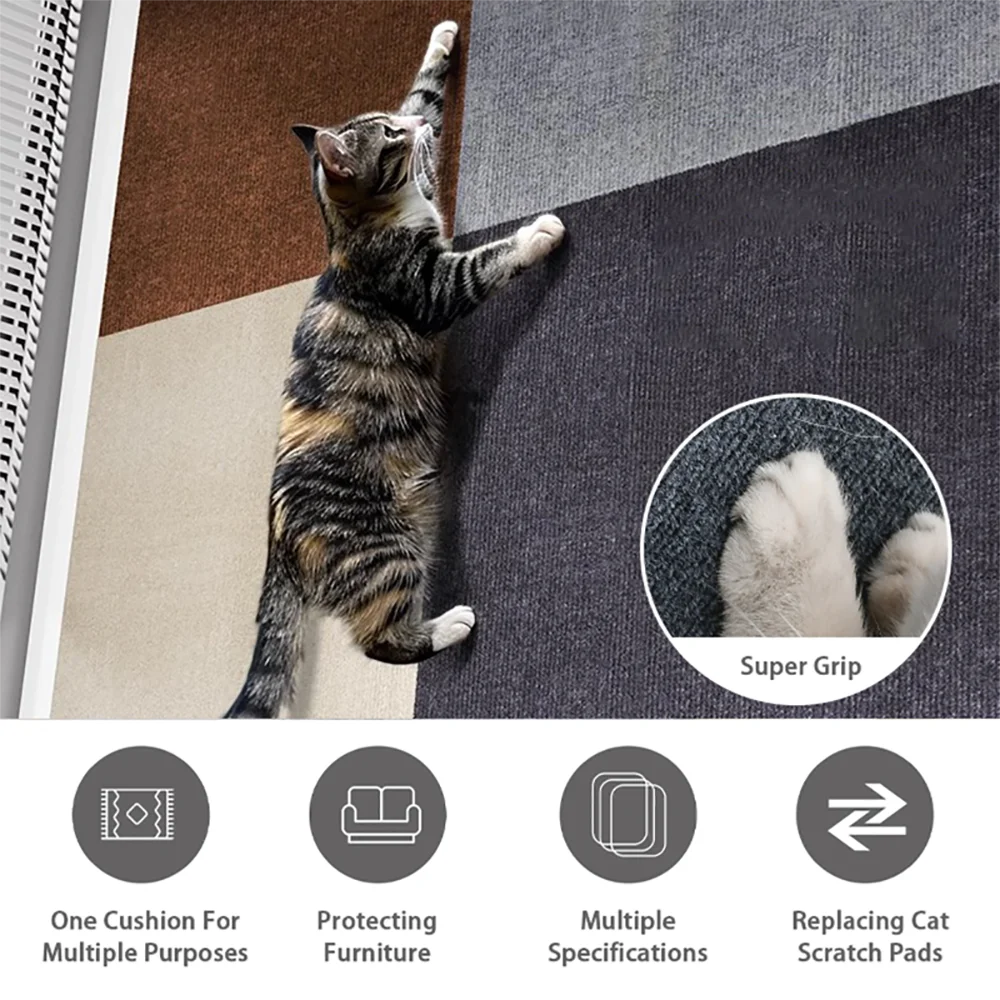 고양이 스크래치 방지 소파 보호대 자체 접착 애완 동물 발톱 숫돌, 침대 바닥 벽 가구 매트, 고양이 발 보드 장난감 용품
