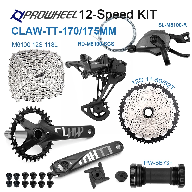 

SHIMANO XT M8100 Groupset 12S Derailleur CLAW 170/175MM Crankset Bicycle Shifter 12S 118L MTB Chain MS 10-50/52T cassette