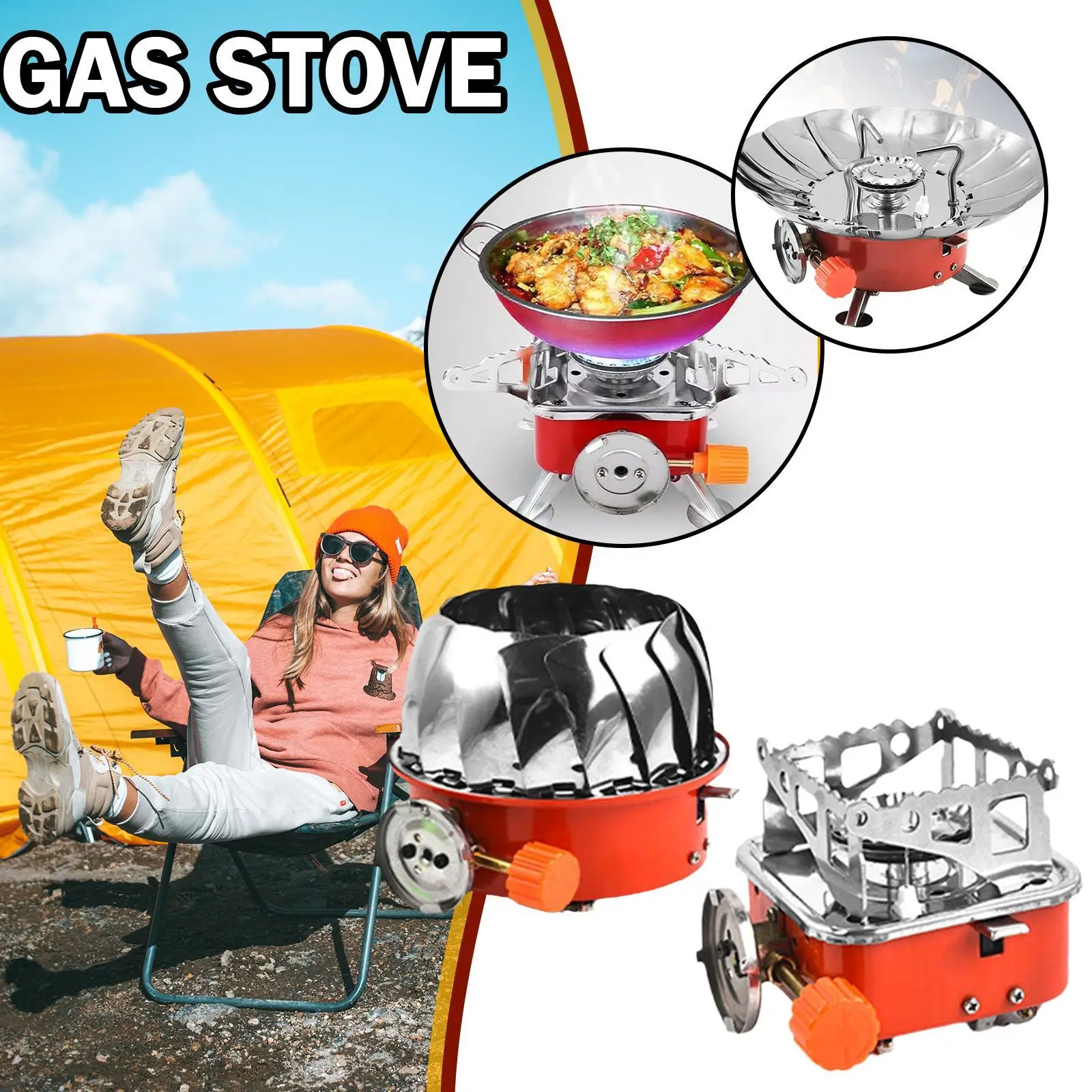 Portable Outdoor Camping Gas Stove Tourist Burner Stove Folding Picnic