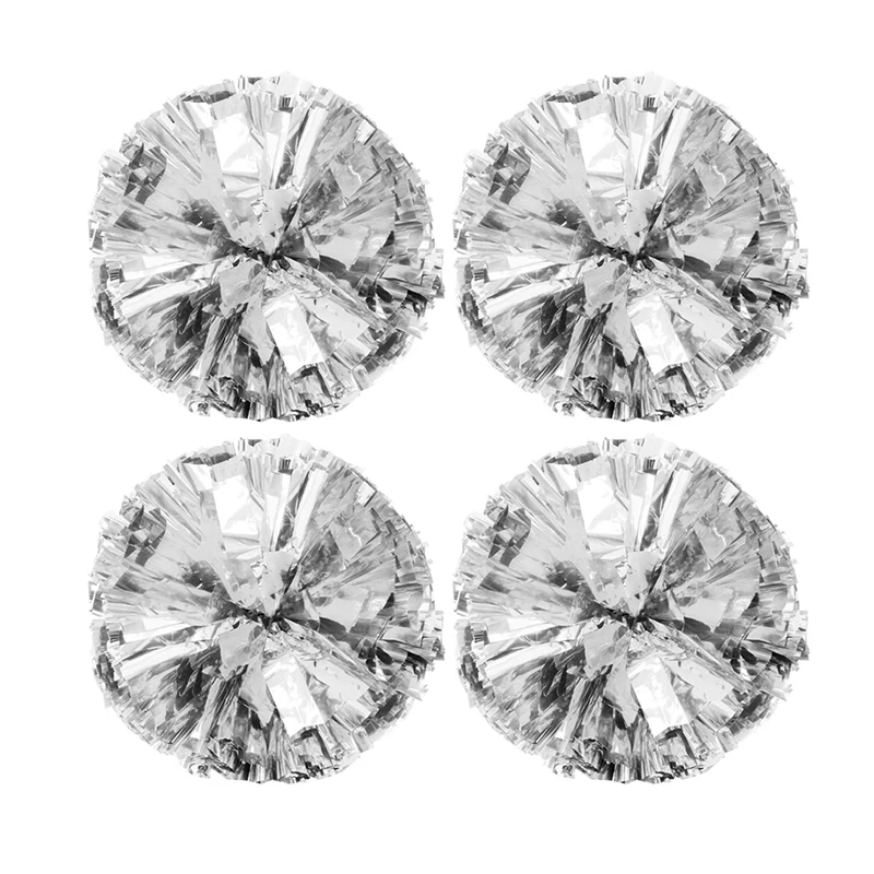 LALA Metallic Foil Cheerleader Pom Poms Cheerleader Pom Poms 10 PCS For Sports Team Spirit Cheering Kids Adults