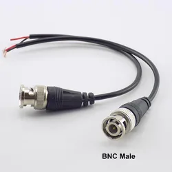 BNC Male Connector to Double Female Adapter DC Power Pigtail Cable Line BNC Connectors Wire For CCTV Cameras Security System A07
