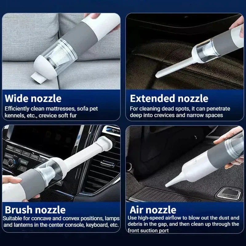 Wireless Car Vacuum Cleaner New 3-in-1 Automobile Vacuum Cleaner Portable Robot Vacuum Cleaner Mini Handheld Dust Catcher