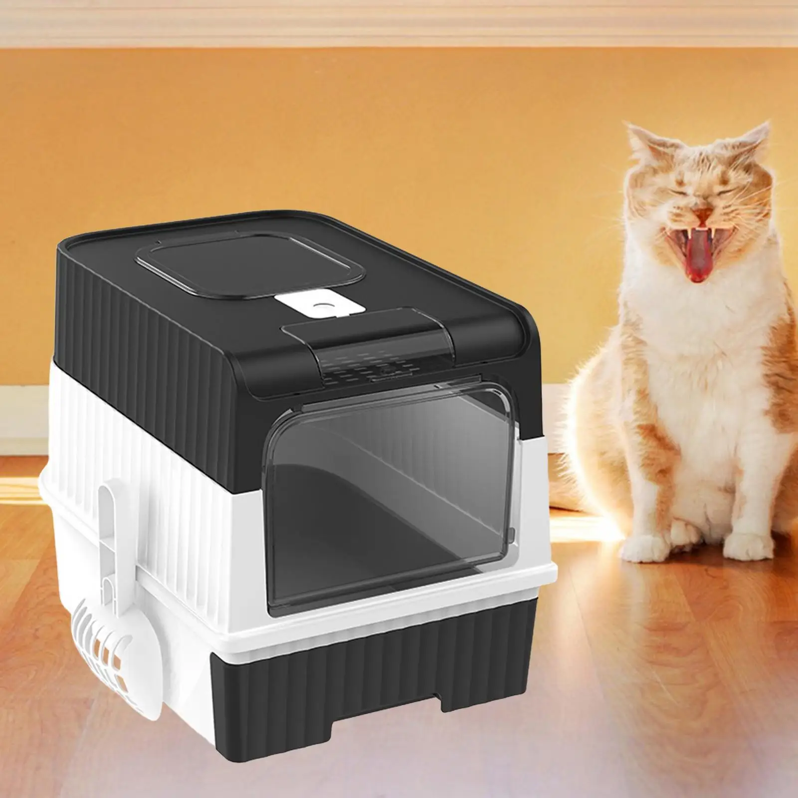 접이식 대형 고양이 화장실, 뚜껑이 있는 상단 입구, 다묘 가정용, 서랍형, 밀폐형 고양이 변기, 새끼 고양이 화장실