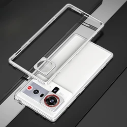 Premium Metal Frame Phone Case with Lens Protection and Heat Dissipation Features for Nubia Z80 Ultra (Silver)