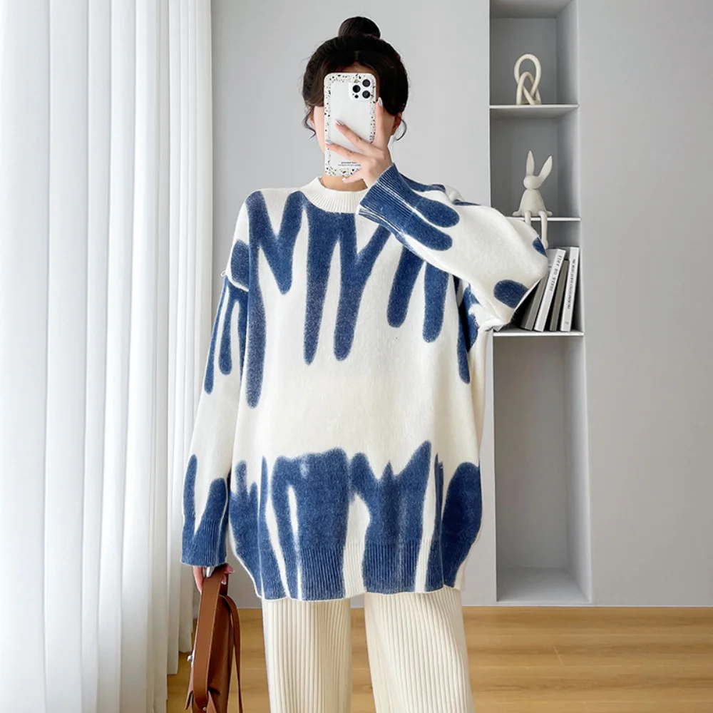 Autumn Winter Maternity Sweaters Long Sleeve Pregnant Woman clothing Knitting Pullovers Coats pregnancy photoshoot Sweaters