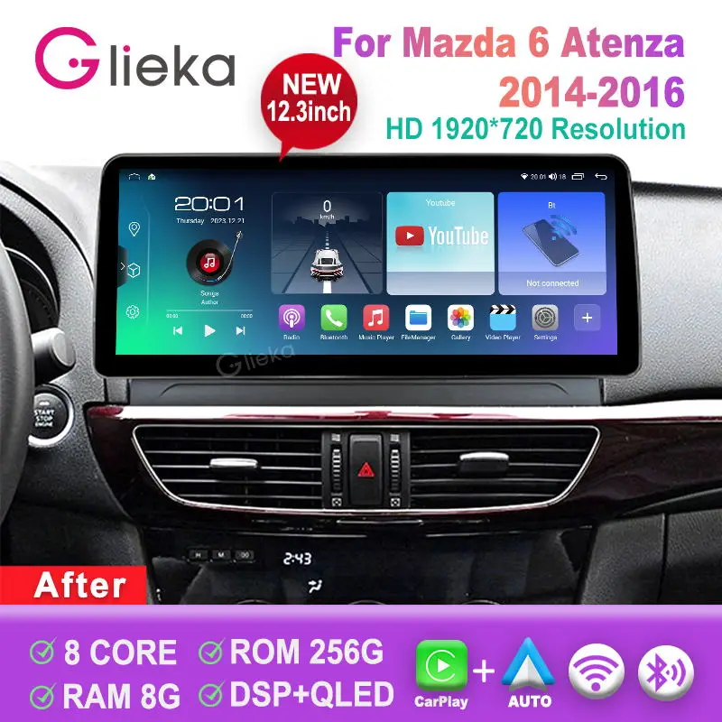 Mazda 12.3 lnch For Mazda 6 Atenza 2014 2015 2016 Car Radio Stereo