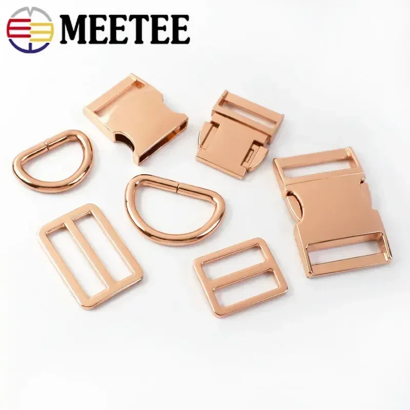 Meetee 가방 스트랩 버클 금속 퀵 릴리스 버클 D 링 트라이 글라이드 조절기 걸쇠 배낭 벨트, 개 후크 액세서리, 15-38mm