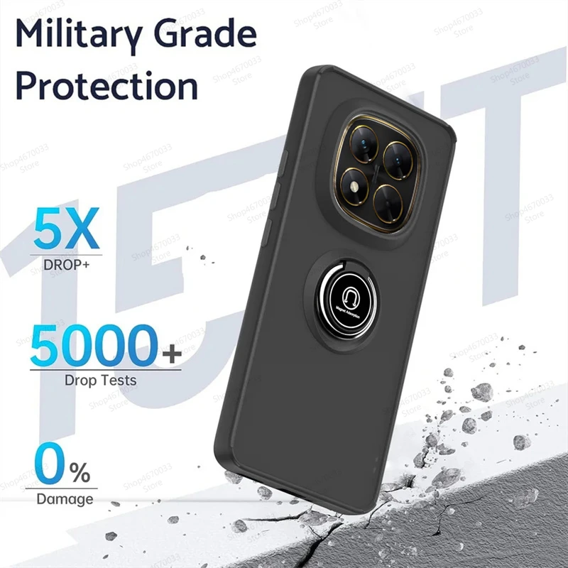 Magnetic Ring Holder Matte Armor Phone Case