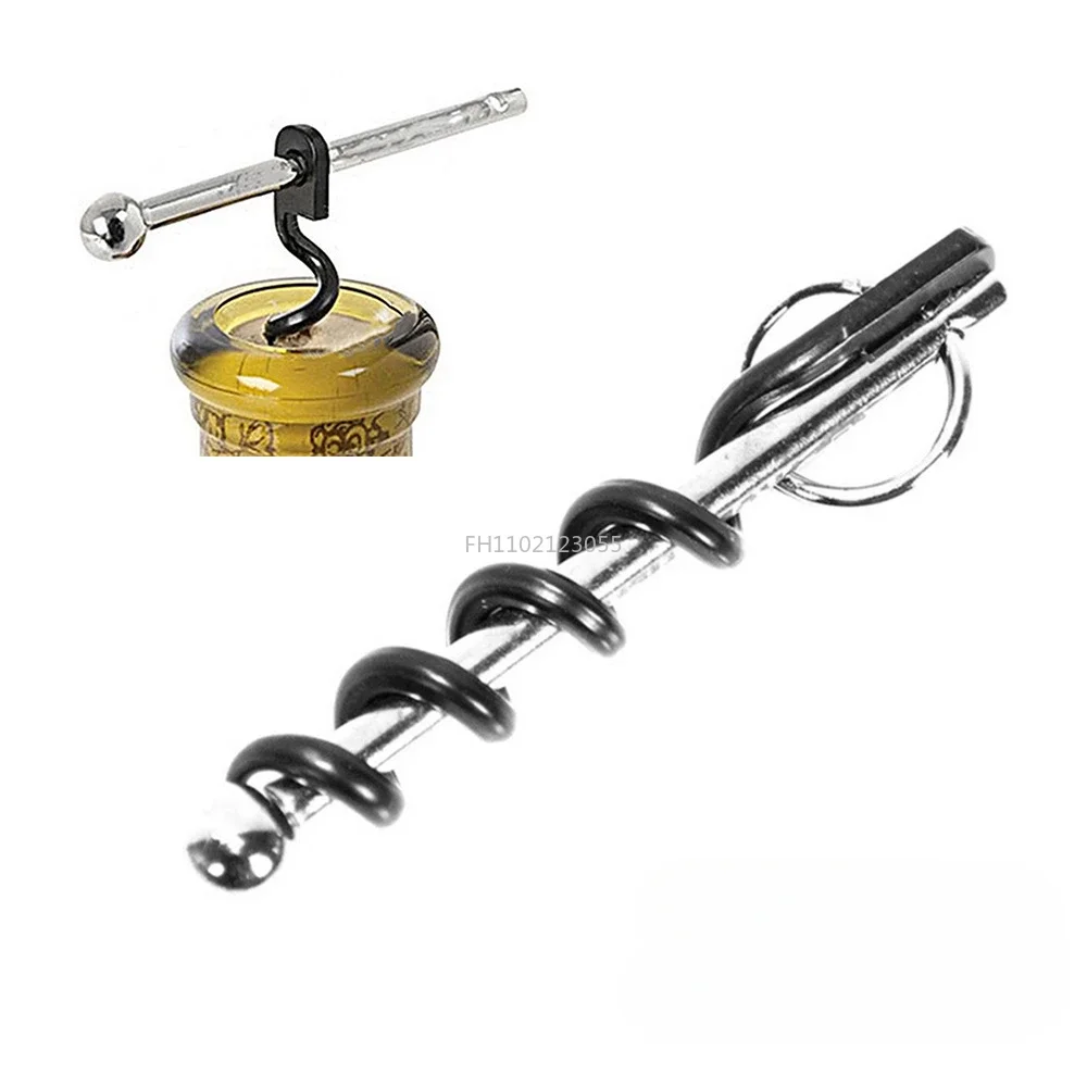 Mini Wine Beer Bottle Opener Portable Stainless Steel Corkscrew Double Hinged Bottle Corkscrew Outdoor Keychain Wine Opener Bar