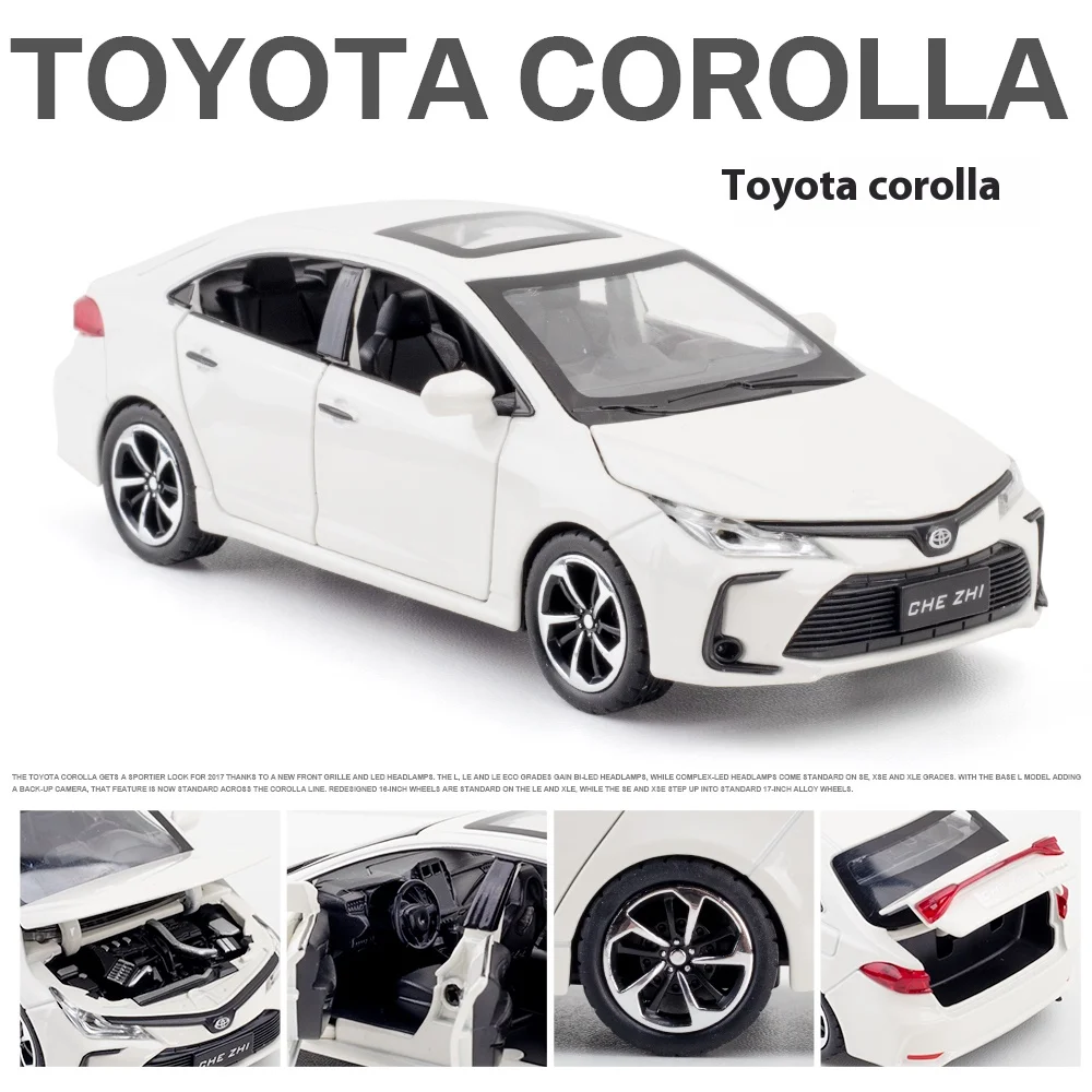 Toyota Corolla Alloy Car Diecast Toy with Sound & Light - Pull Back Toy for Children, Boys Birthday Gift