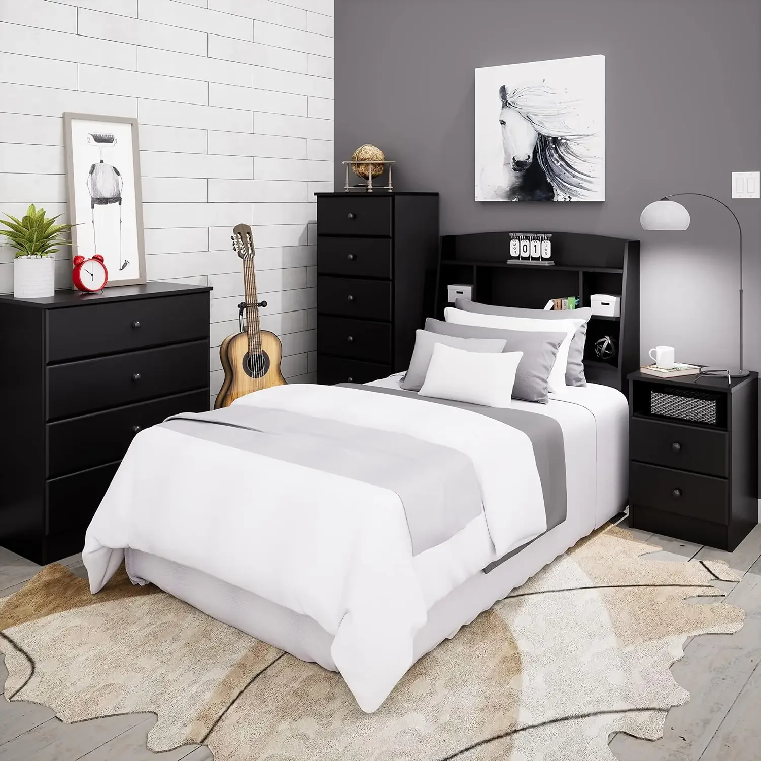 Astrid Tall Black Dresser: 16"D x 20"W x 52"H, 6-Drawer Chest for Bedroom by  - Perfect Chest of Drawers for Ample Storage 4