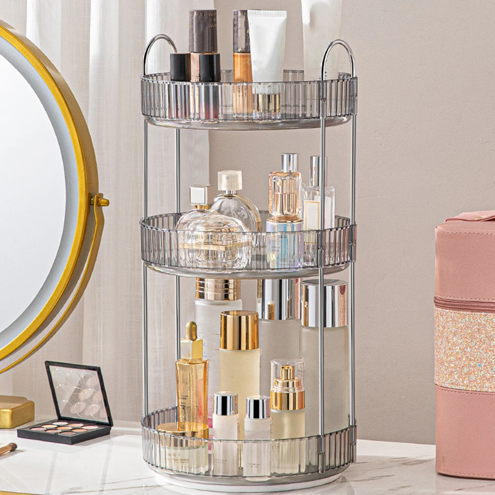 360 Rotating Makeup Organizer Large Capacity Cosmetic Organizer Transparent Multi-Layer Make Up Organizer Box Home Desktop Rack 2