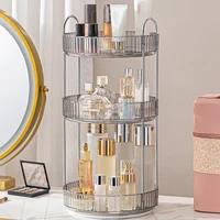 360 Rotating Makeup Organizer Large Capacity Cosmetic Organizer Transparent Multi-Layer Make Up Organizer Box Home Desktop Rack 2