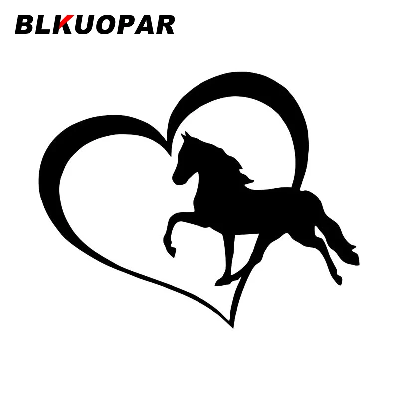 

BLKUOPAR, лошадь входит в любовь, сердце, милые стикеры на автомобиль, животные, наклейка, водонепроницаемый вырезанный бампер, лобовое стекло, украшение автомобиля