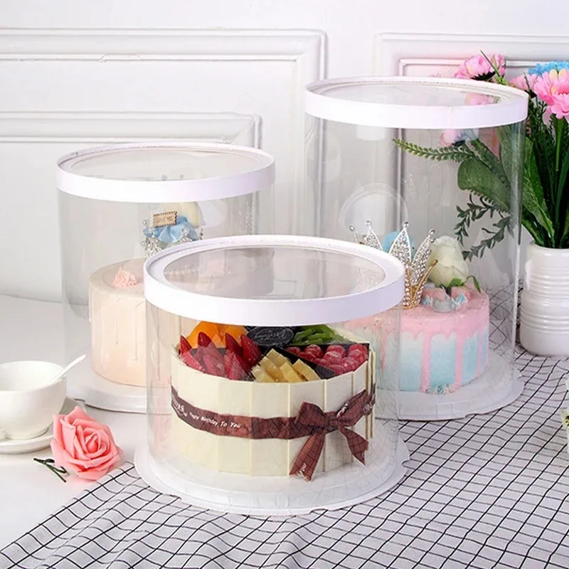 PVC Clear Round Cake Box with Transparent Dome Lid, Food-Safe Plastic Cake Container fo... - SKU CRCB1112 - UGI Packaging