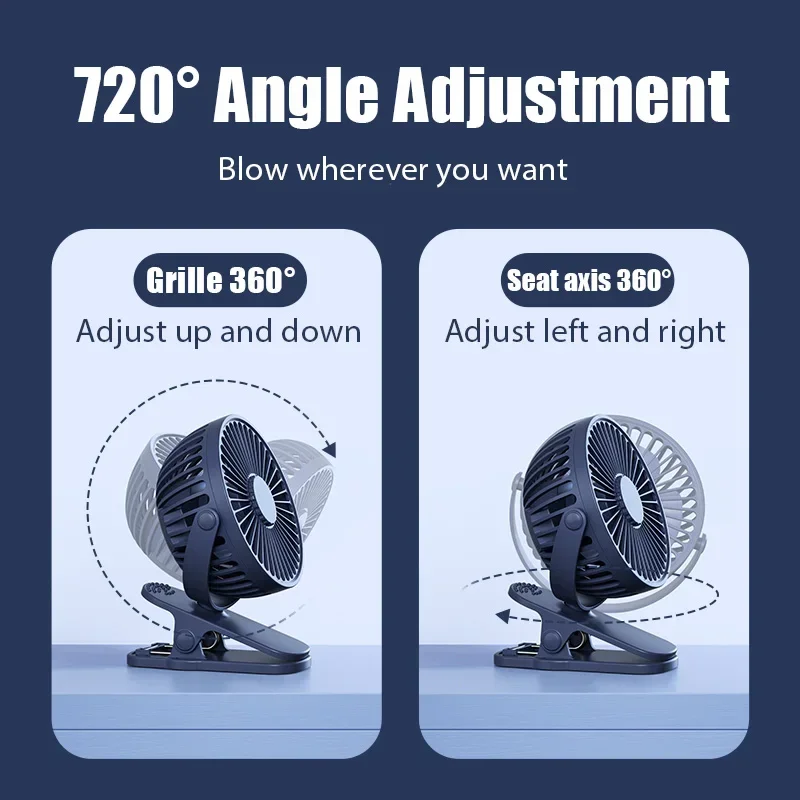 USB Rechargeable Table Fan Clip-on Type Portable Mini Desk Fan 360 Degree Rotation Adjustable Clip-on Fan For Student Dormitory 5 USB Rechargeable Table Fan Clip-on Type Portable Mini Desk Fan 360 Degree Rotation Adjustable Clip-on Fan For Student Dormitory 5
