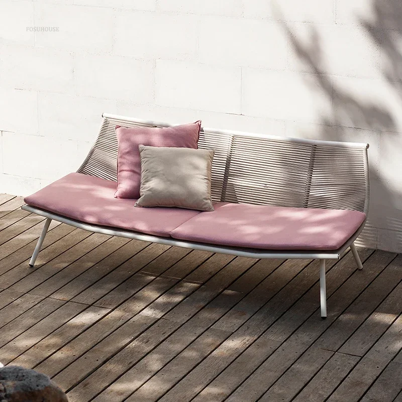 Nordic Household Sofas for Courtyard Lazy Rocking Chair Hollow Chairs Light Luxury Creative Rattan Garden Chairs for Balcony H