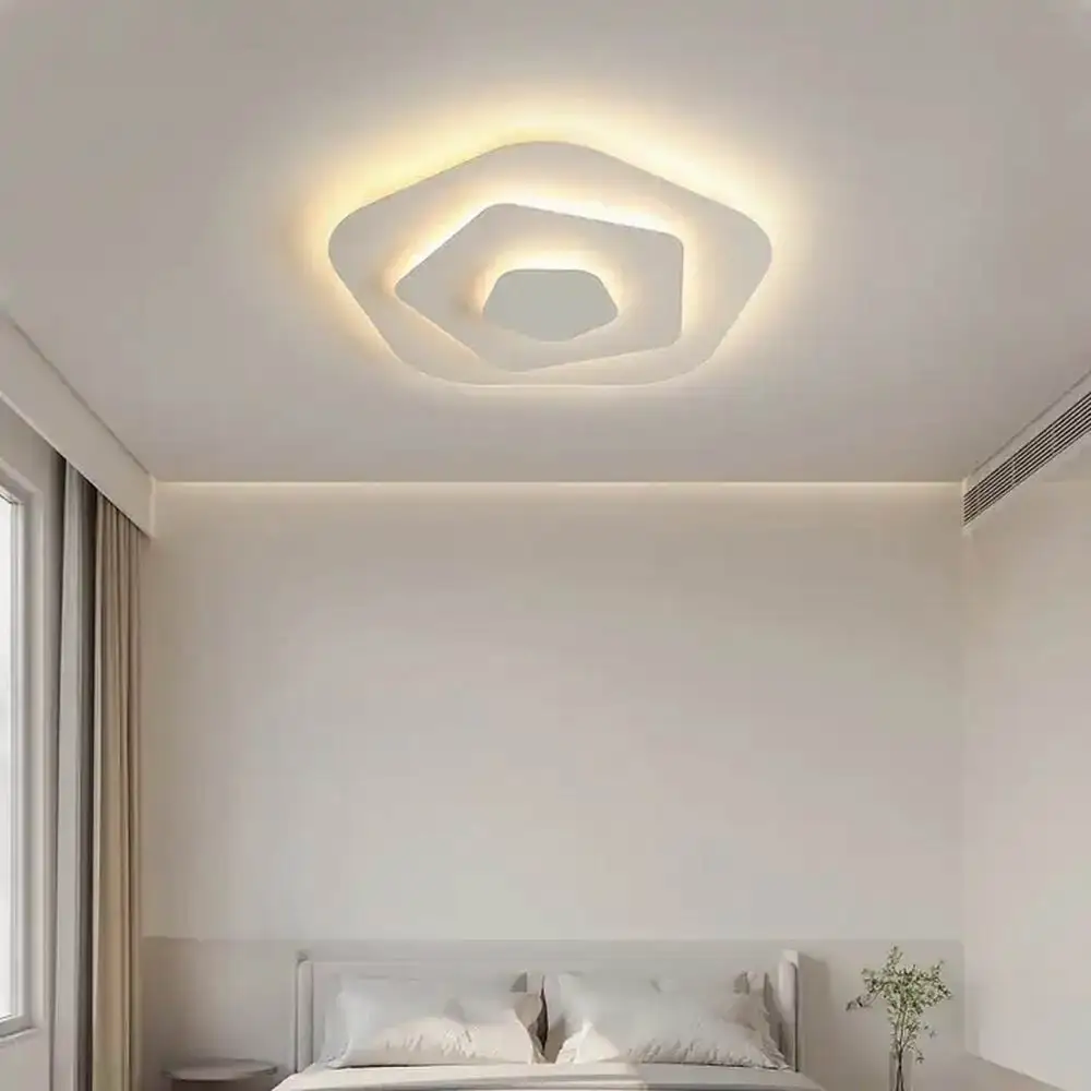 

Home Dining Room Bedroom Design Led Ceiling Lamp Pentagon Creativity Minimalist Style Modern Nordic LED Ceiling Lights