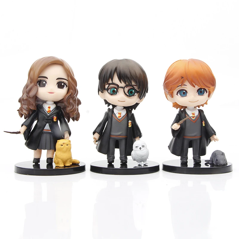 3 Pz/Set Harry Q Posket Modello Anime Potters Action Figure Giocattoli Pvc Da Collezione Doll Hermione Ron Hedwig Movie Bambini Regali Carini