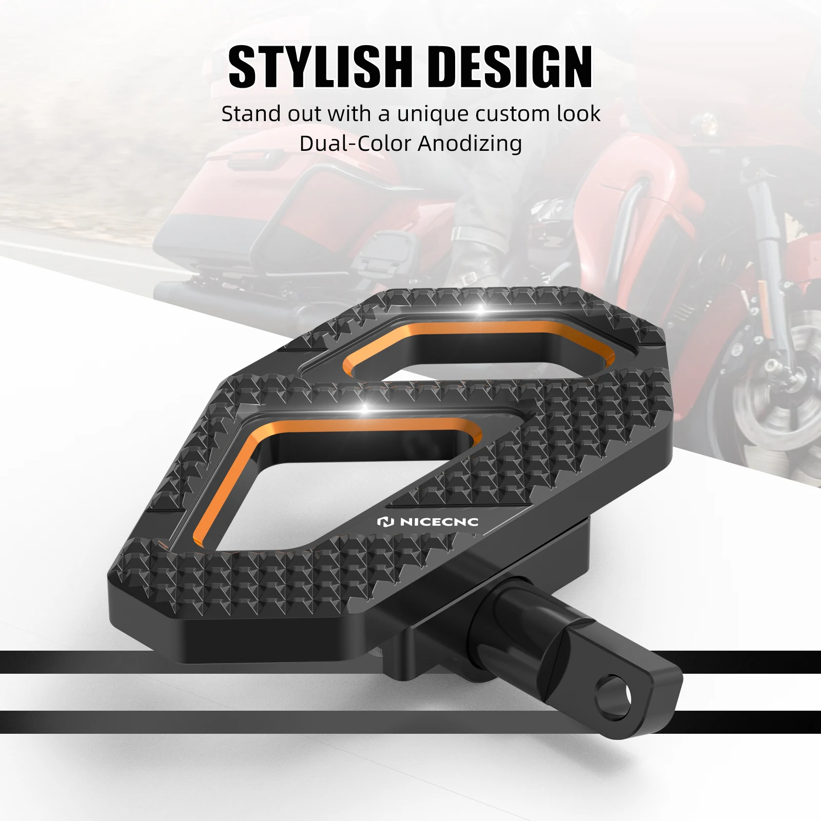 Für Harley Touring Street Glide FLHX 2006–2024 Road Glide/Road King/Street Glide/Special Passenger Trittbrett Fußrasten Fußstütze – Detail 6