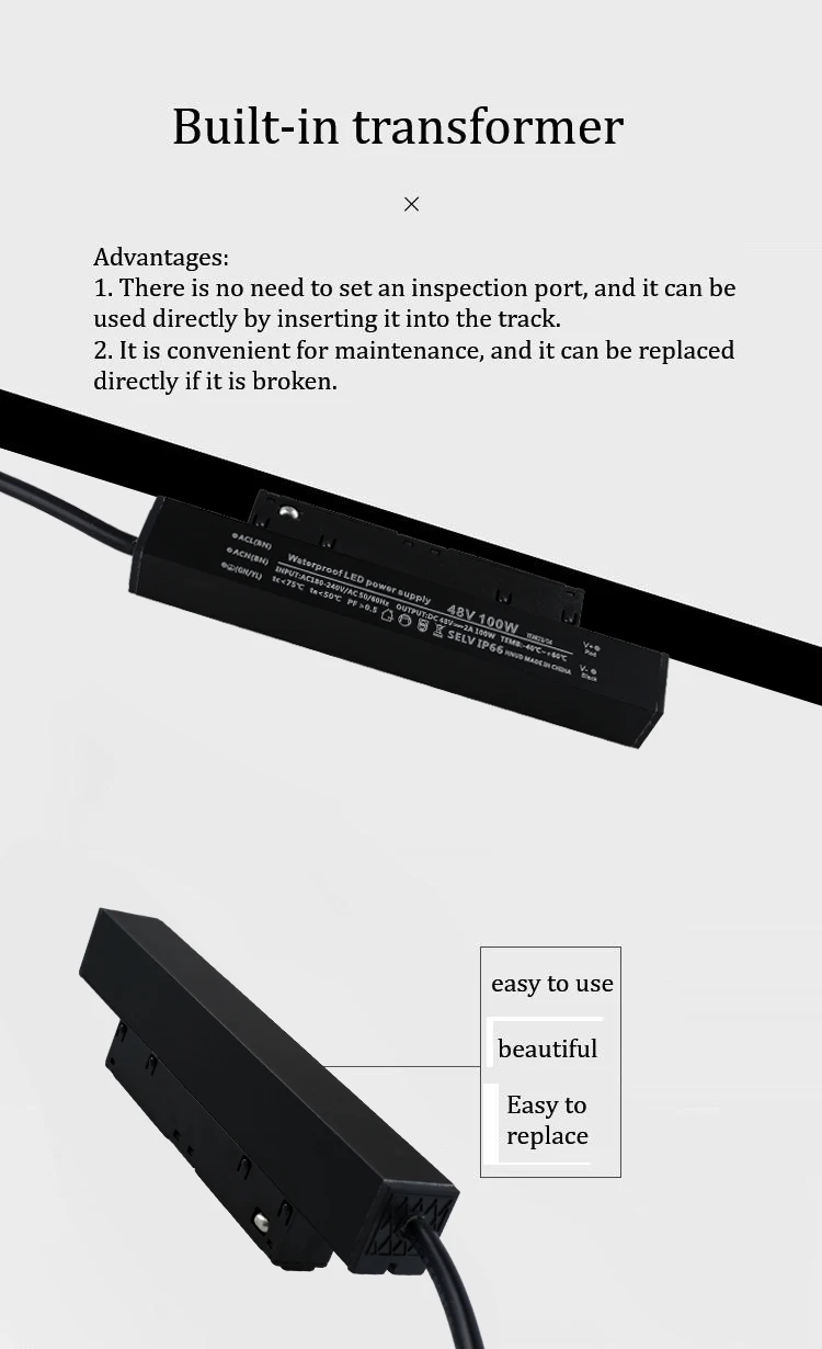 Description Picture 2 of item100W 200W Power Supply Driver AC 220V to DC 48V Low Voltage Isolated Power 2A 4A For Track Light Magnetic Lamp