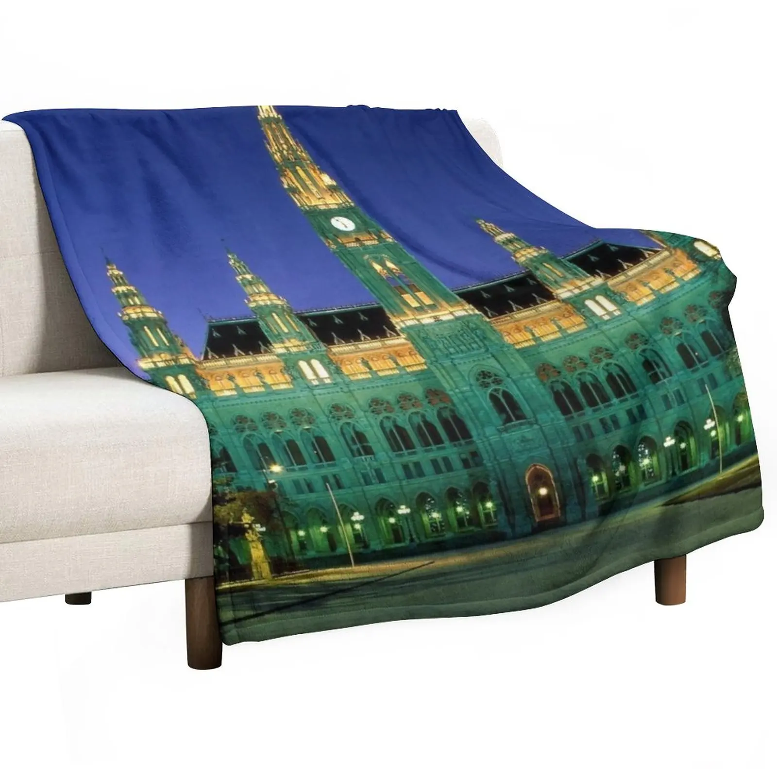 

Town Hall, Vienna, Austria Throw Blanket Flannel Blanket wednesday Single Blanket