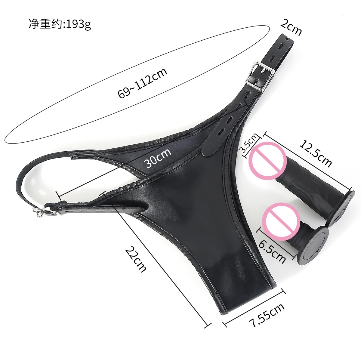Leather Panties Strap On Silicone Double Dildo Anal Butt Plug For Women Lesbian Masturbation Chastity Panties