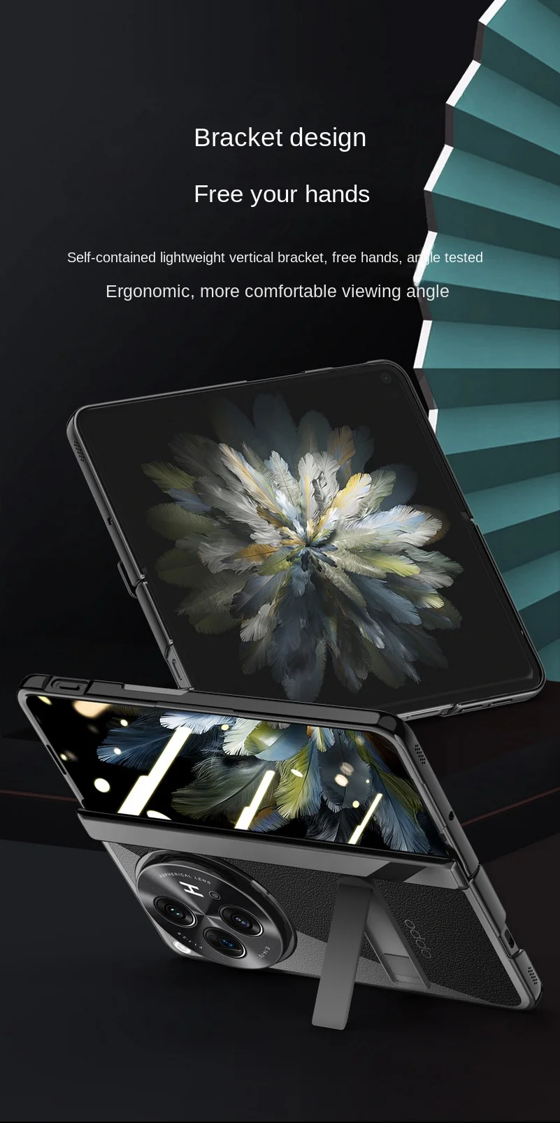 Premium Transparent Privacy Screen Tempered Glass Protector with All-Inclusive Spring Hinged Holder Cover