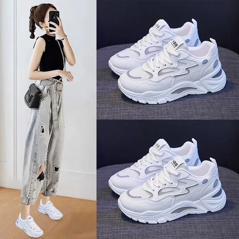 2022new shoes woman breathable platform sneakers Slip On casual shoes Women's sports shoes Lace Up women flats zapatos de mujer