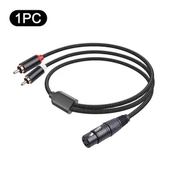 Premium XLR to Dual RCA Audio Cable - Anti - Interference Adapter for Mixer, Amplifier, and Speaker (1m, 2m, 3m Options) (1PC)