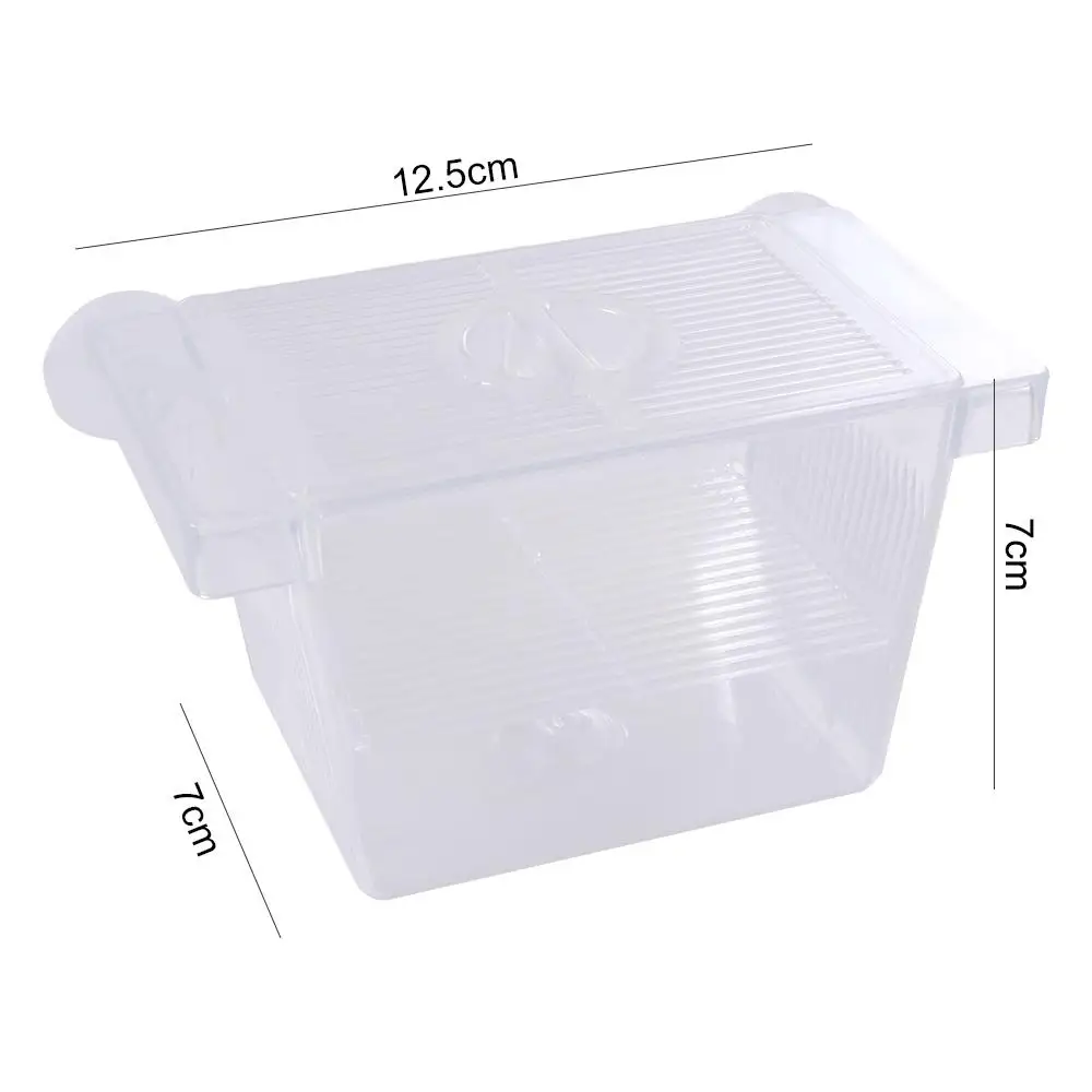 Fish Breeding Box Fish Tank Breeding Isolation Box Transparent Acrylic with Suction Cups Shrimp Clownfish Baby Hatchery