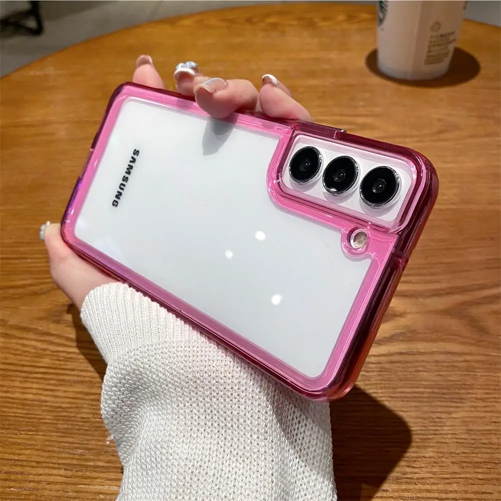 thumbnail image 1 of Funda de cristal transparente a prueba de golpes para Samsung, cubierta de lujo para Samsung S24, S23, S22, S21 FE Plus Ultra A32, A42, A52, A72, A33, A53, A73, A14, A34, A54, 1 of 5