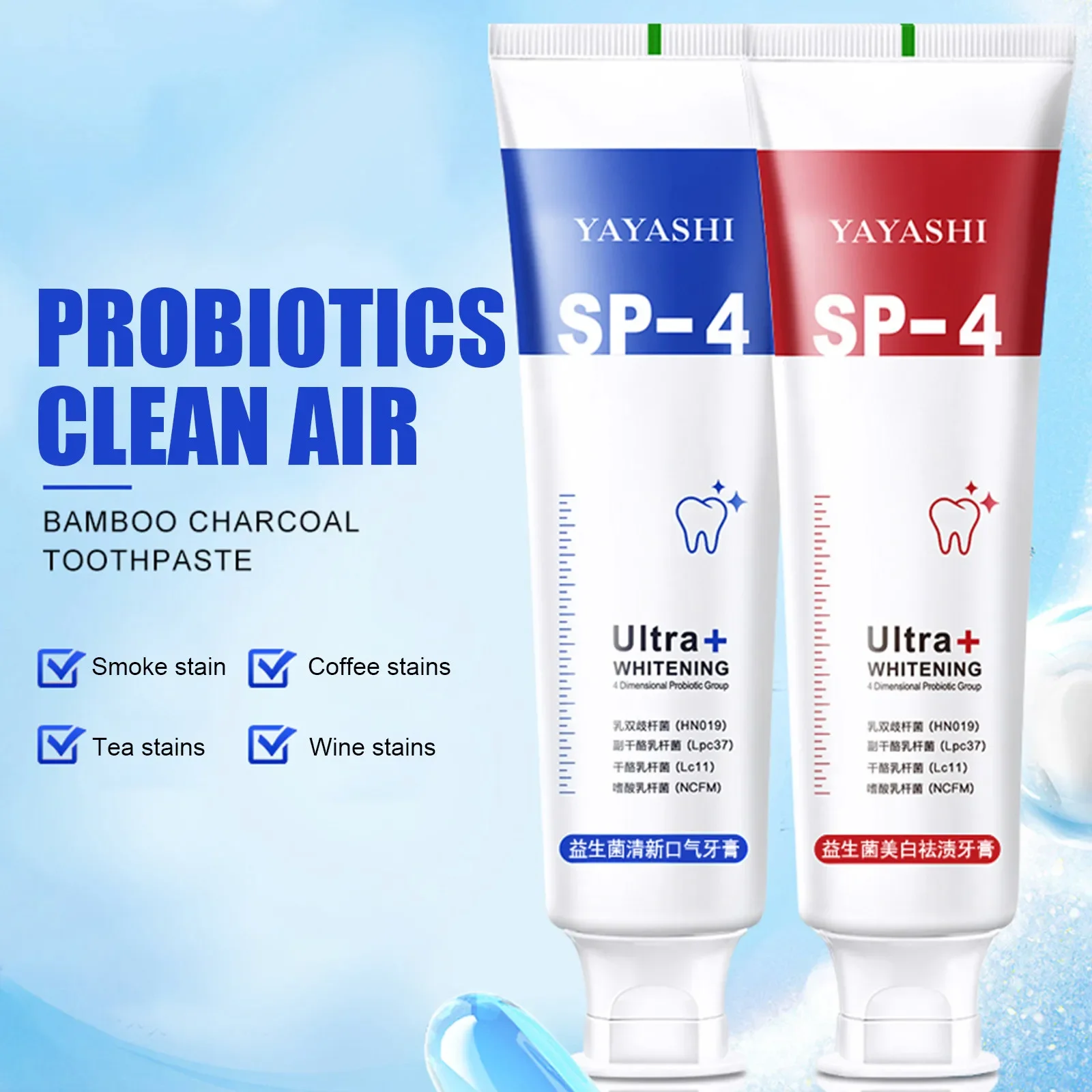 Teeth Whitening Product Teeth Whitening Essence 120g Probiotic Toothpaste SP-4 Whitening Tooth Remove Plaque Stains Teeth Whitener Oral Hygiene Clean Fresh Breath Dental Tools