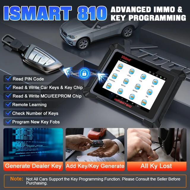 2025 VIDENT iSmart810 Car Diagnostic Tool Topology Map Scanner Bidirectional Scan Tool ECU Coding Key Programming 40 Resets 6