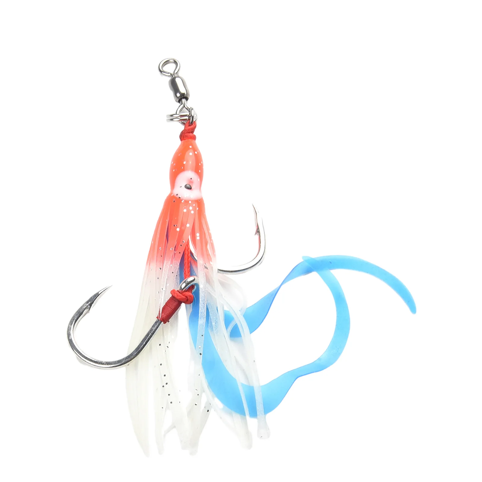 

Soft Silicone Squid Skirt Lure Slow Jigging Assist Hook Luminous Trolling Jig Bait Saltwater Fishing Tackle