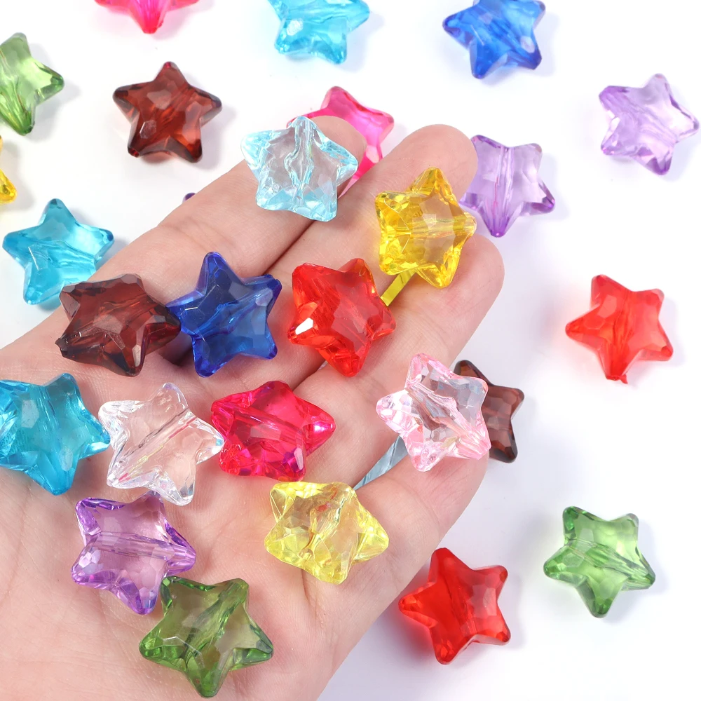 Colorful Five-Pointed Star Acrylic Beads Set for DIY Jewelry and Accessories (30 Pieces)